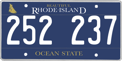 RI license plate 252237