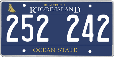 RI license plate 252242