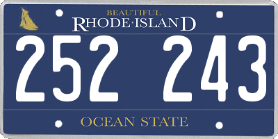 RI license plate 252243