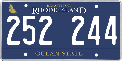 RI license plate 252244