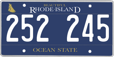 RI license plate 252245