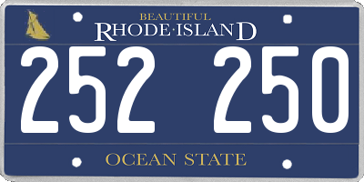 RI license plate 252250