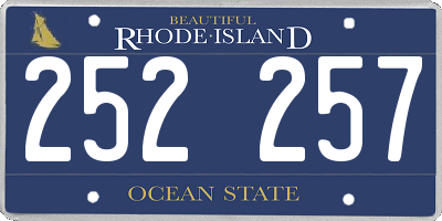 RI license plate 252257