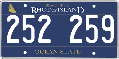 RI license plate 252259