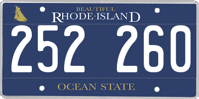 RI license plate 252260