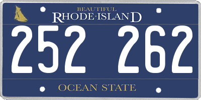 RI license plate 252262
