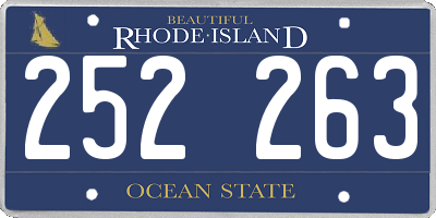 RI license plate 252263
