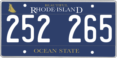 RI license plate 252265