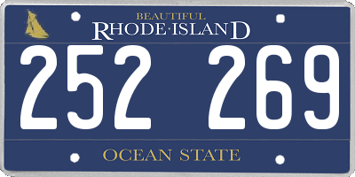 RI license plate 252269