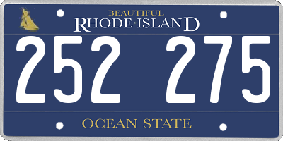 RI license plate 252275