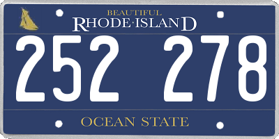 RI license plate 252278