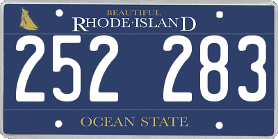 RI license plate 252283