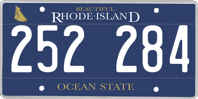 RI license plate 252284
