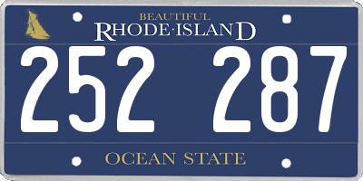 RI license plate 252287