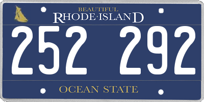 RI license plate 252292