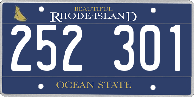 RI license plate 252301