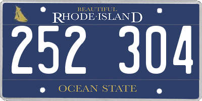 RI license plate 252304
