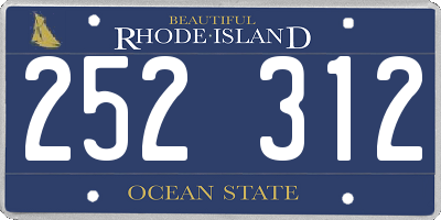 RI license plate 252312