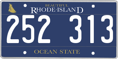 RI license plate 252313