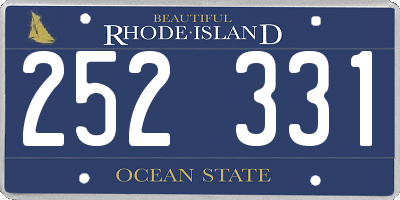 RI license plate 252331