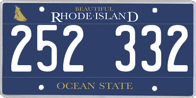 RI license plate 252332