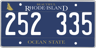 RI license plate 252335
