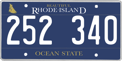 RI license plate 252340