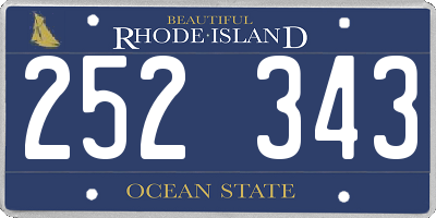 RI license plate 252343