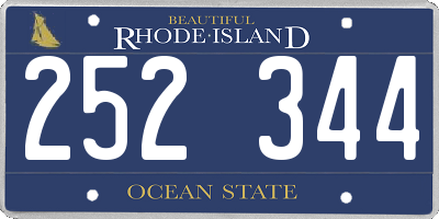 RI license plate 252344