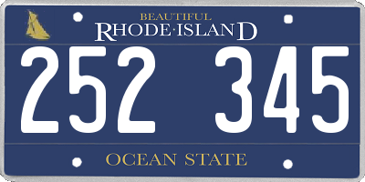 RI license plate 252345
