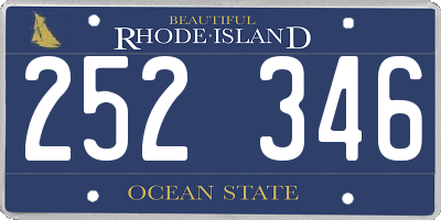 RI license plate 252346