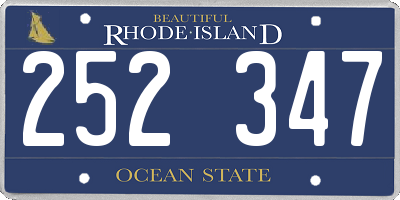 RI license plate 252347