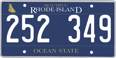 RI license plate 252349