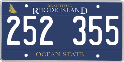 RI license plate 252355