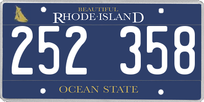 RI license plate 252358