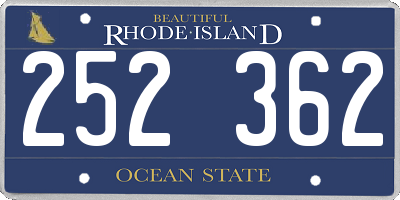 RI license plate 252362
