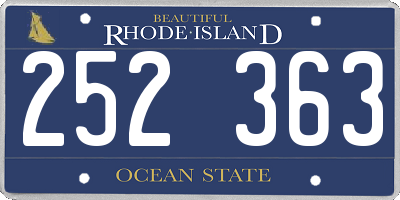 RI license plate 252363
