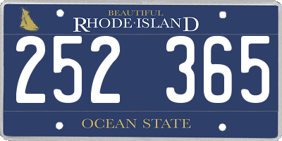 RI license plate 252365