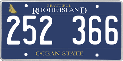 RI license plate 252366