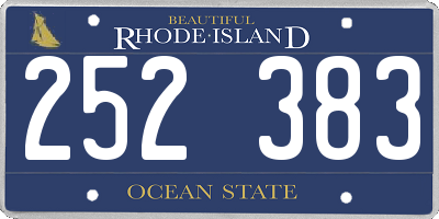 RI license plate 252383