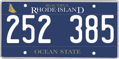 RI license plate 252385