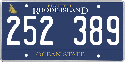 RI license plate 252389