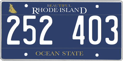RI license plate 252403