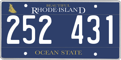RI license plate 252431