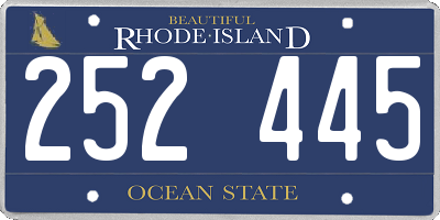 RI license plate 252445