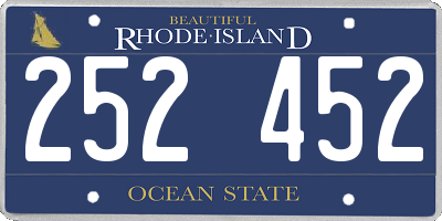 RI license plate 252452