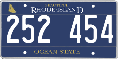 RI license plate 252454