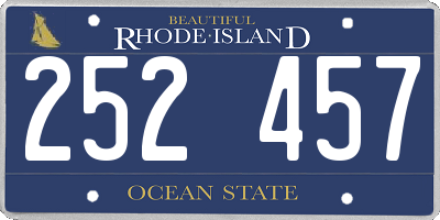 RI license plate 252457