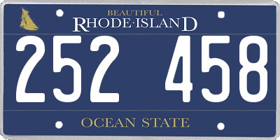 RI license plate 252458