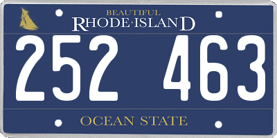 RI license plate 252463